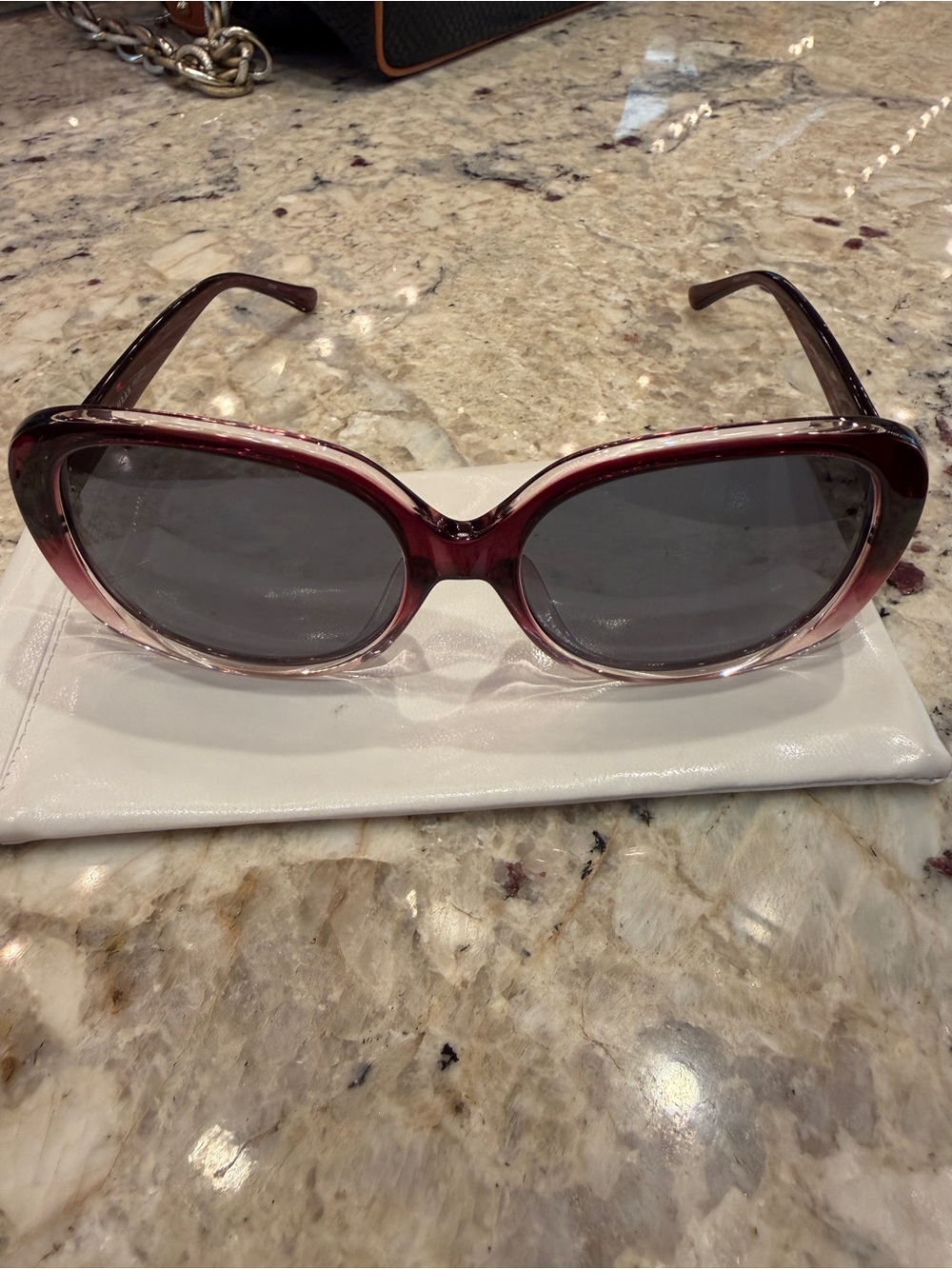 Cole Haan Polarized Sunglass Temple in Burgundy